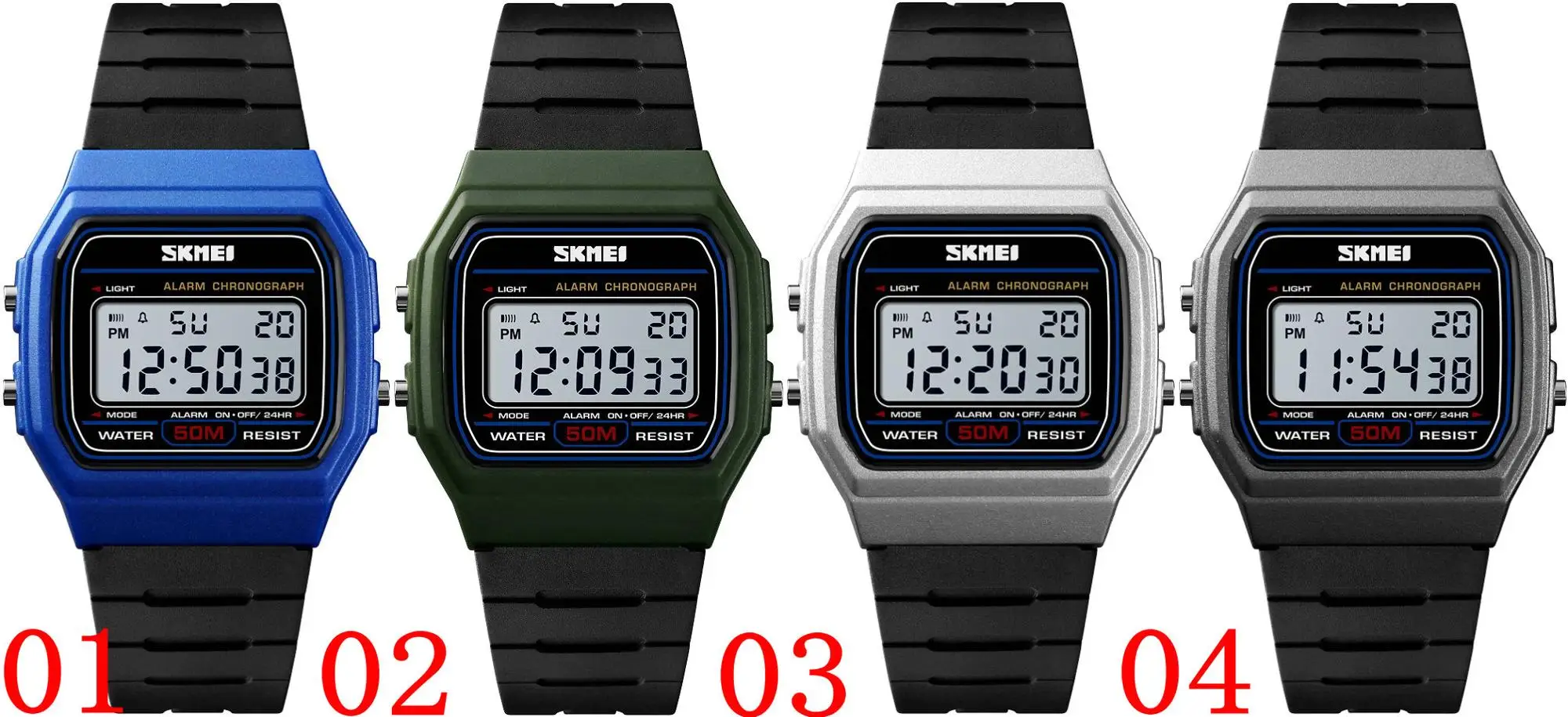 Skmei 1412 Lady Digital Sport Watch Week Date Luminous Alarm Multi ...