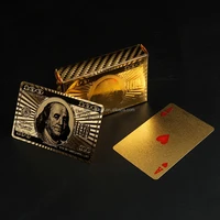 

US dollar 100 style playing cards dollar versions gold foil playing cards