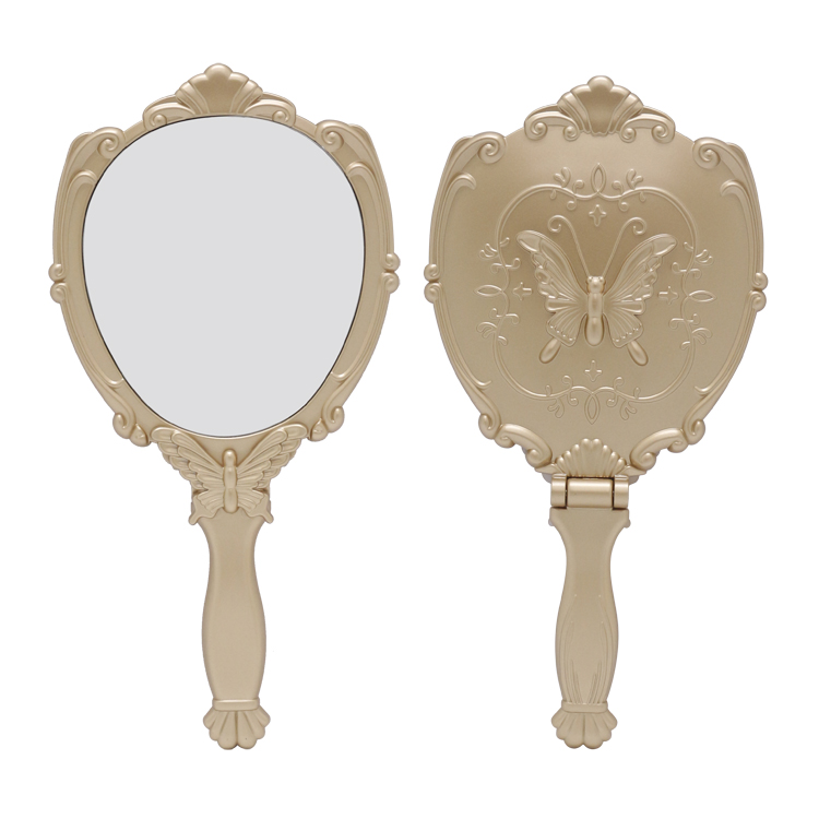 

Customized logo Decorative Plastic Hand held Compact Mirror, Customized color