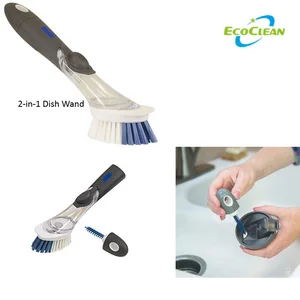 Image of Soft Grips 2 in 1 Heavy Duty Soap Dispensing Kitchen Cleaning Dish Brush and Nipple Brush
