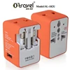 Shenzhen BSCI factory universal plug adaptor plus with 1 usb charger european to uk plug adaptor/european converter plug