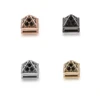 Accessories for Jewelry Triangle Tower Shape Black CZ Crystal Copper Gold Black Natural Stone Bracelet Beads