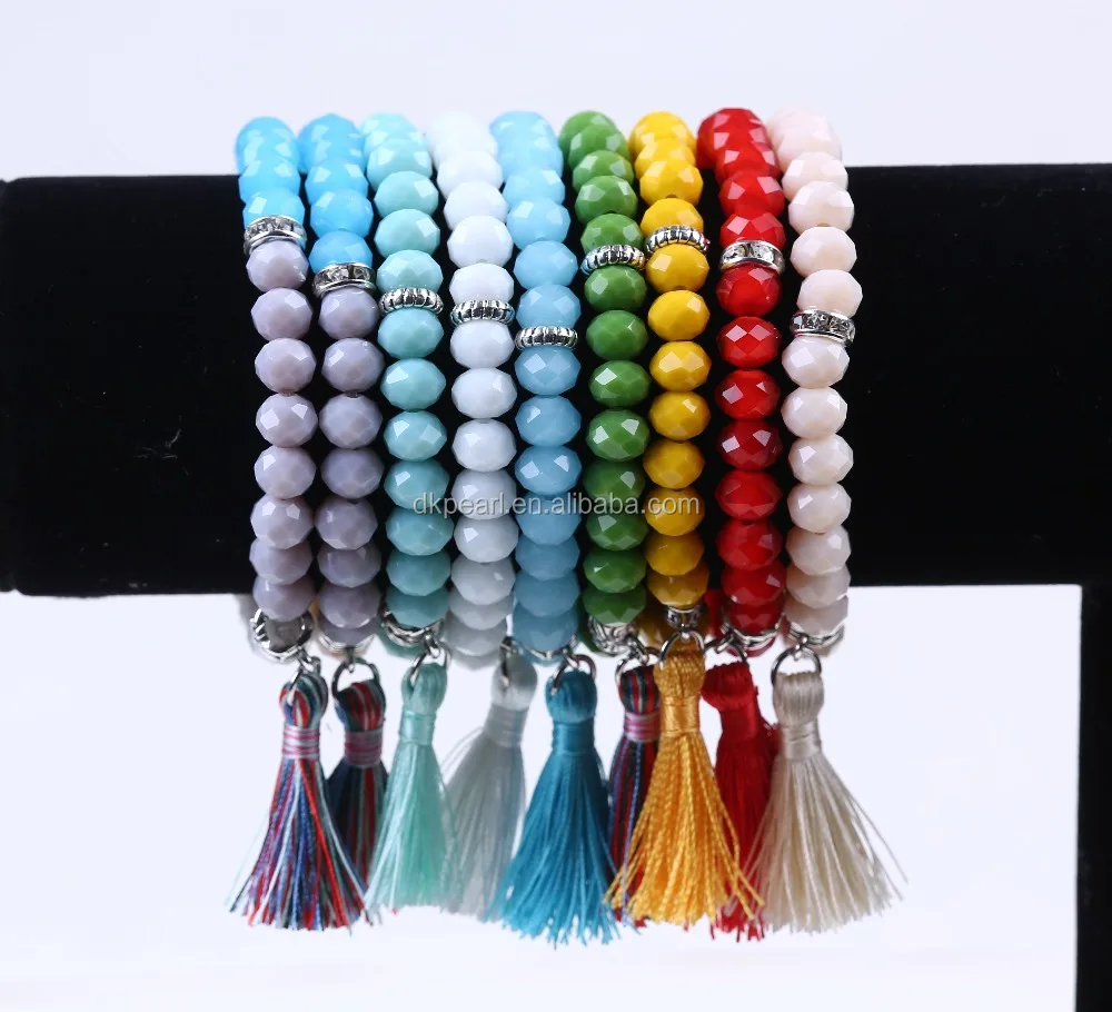

fashion beads crystal bracelet beads tassel bracelet jewelry, Multi-color