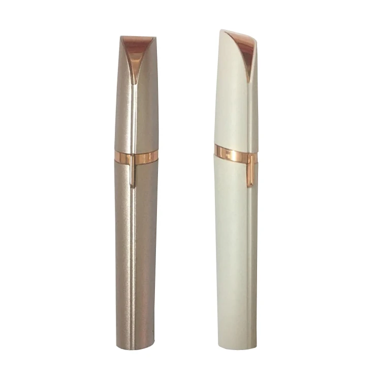 

Wholesale New Arrival TV Product Pen Shape Painless Mini White Eyebrow Epilator With High Quality, White pink gold