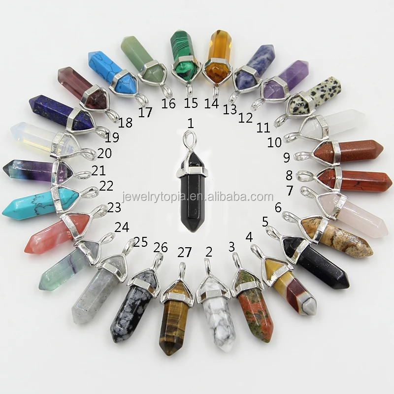 

Hot Sale Cheap Natural White Quartz Crystal Point Pendants
