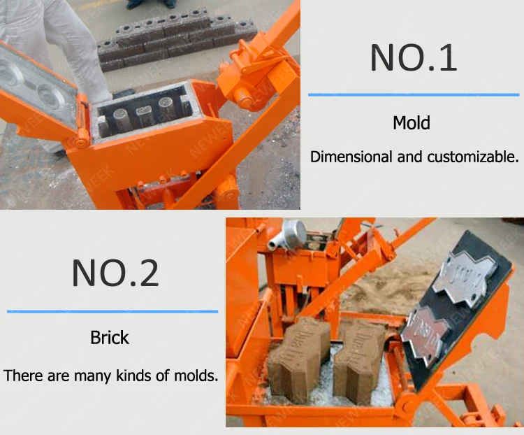 NEWEEK manual block eco hollow clay brick making machine small