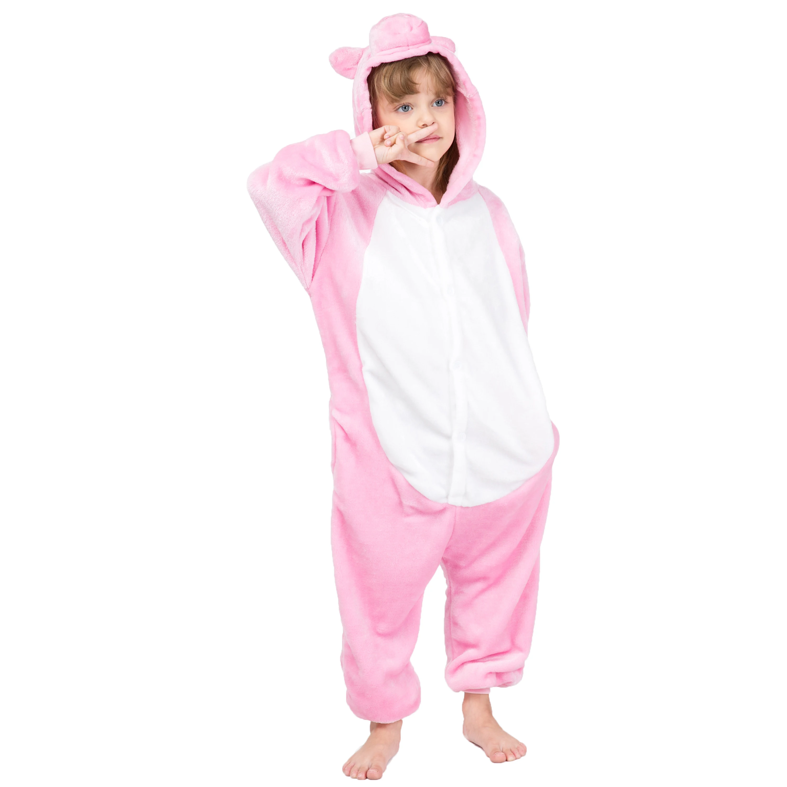 

Wholesale Pink Pig Kigurumi Onesie pajamas/Costume Flannel Onesie Pajamas, Picture