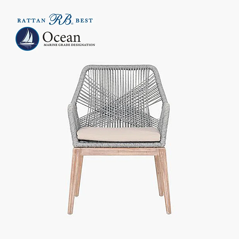 
Teak base rope chair dining chair 
