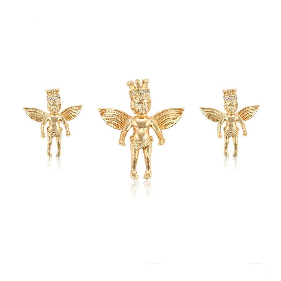 

65008 xuping jewelry angle wing fashion pendant and earring jewelry set