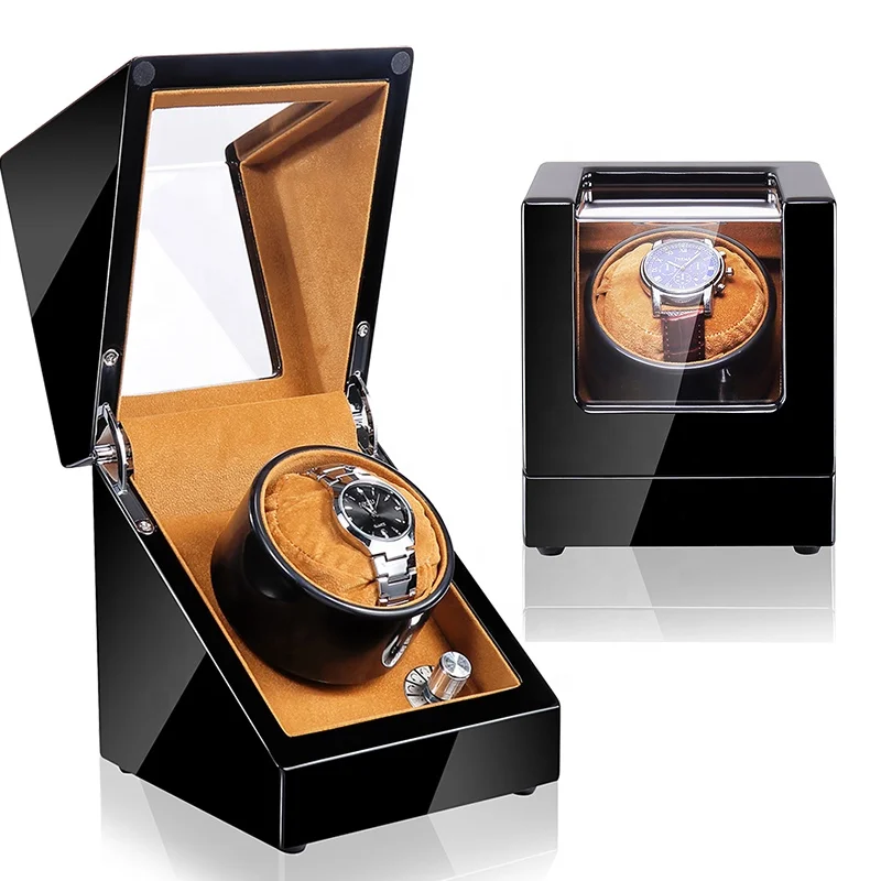 

Time partner High quality Black wooden2+0 automatic watch automatic winding box watch winder factory
