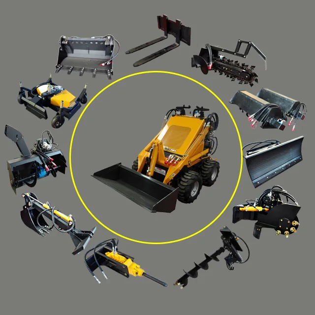 Mini loader with hydraulic stump grinder ce approved