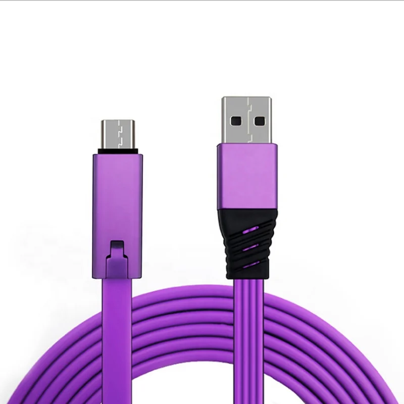 

New Design Repeat Cut Repairable Charging Cable Flat Wire usb Cable for Type-C Micro usb