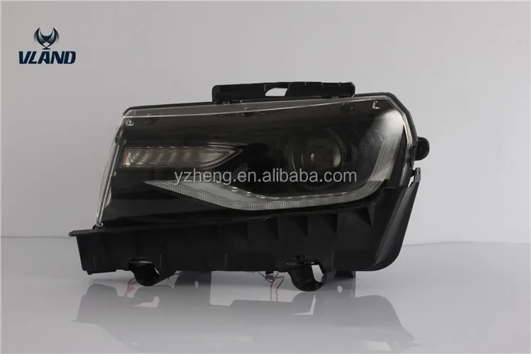 Vland Car Lamp manufacturer for Camaro Headlight 2014 2015 for Camaro LED Head lamp With moving signal DRL LED wholesale price