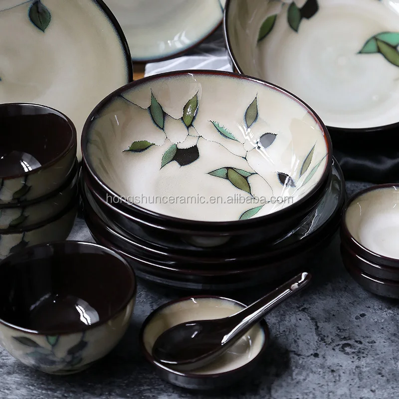 Wholesale Elegant Simple Ceramic Hand Painted Japanese Stoneware Dinnerware...