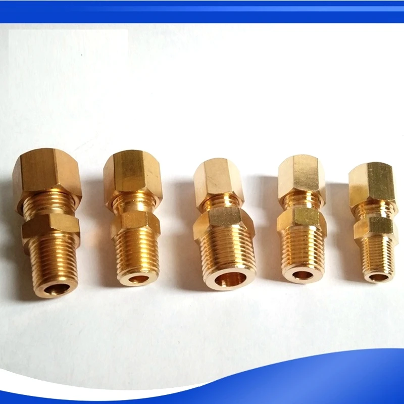 Buy Brass Compression Tube Pipe Fitting Connector, Straight Coupling Adapter 3 8 Tube Od X 1 4 Npt Male Connector 5 Pcs 3 8 Od Compression X 1 4 Npt Male