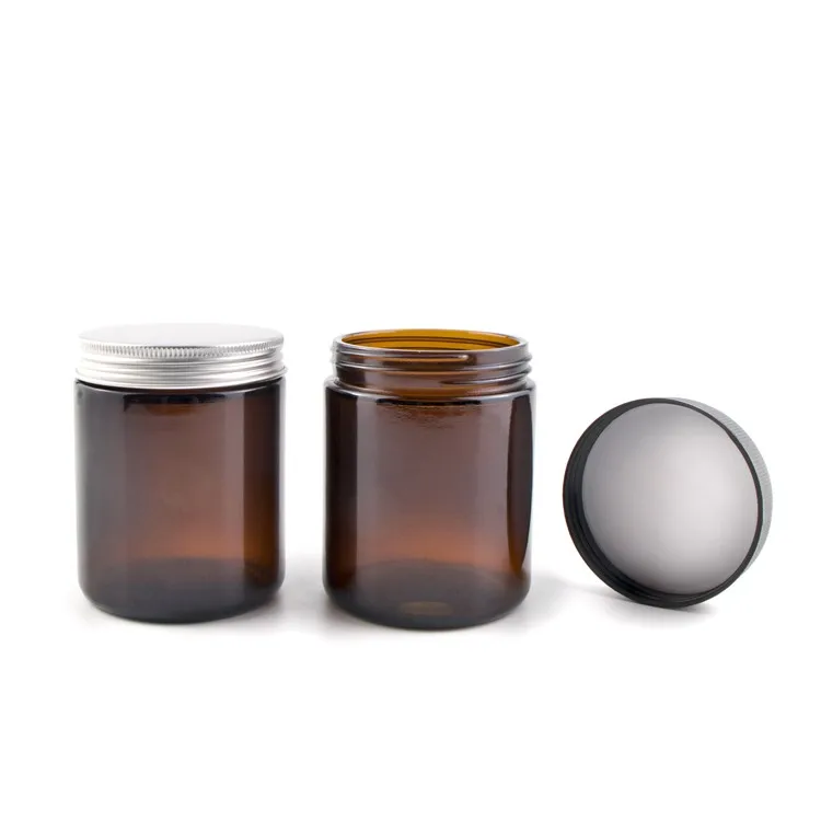 Unique Cosmetic Package Frosted Black Glass Jar With Bamboo Lid - Buy ...