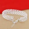 Hainon factory oem jewelry bangle women Spring style open silver plated bracelet adjustable