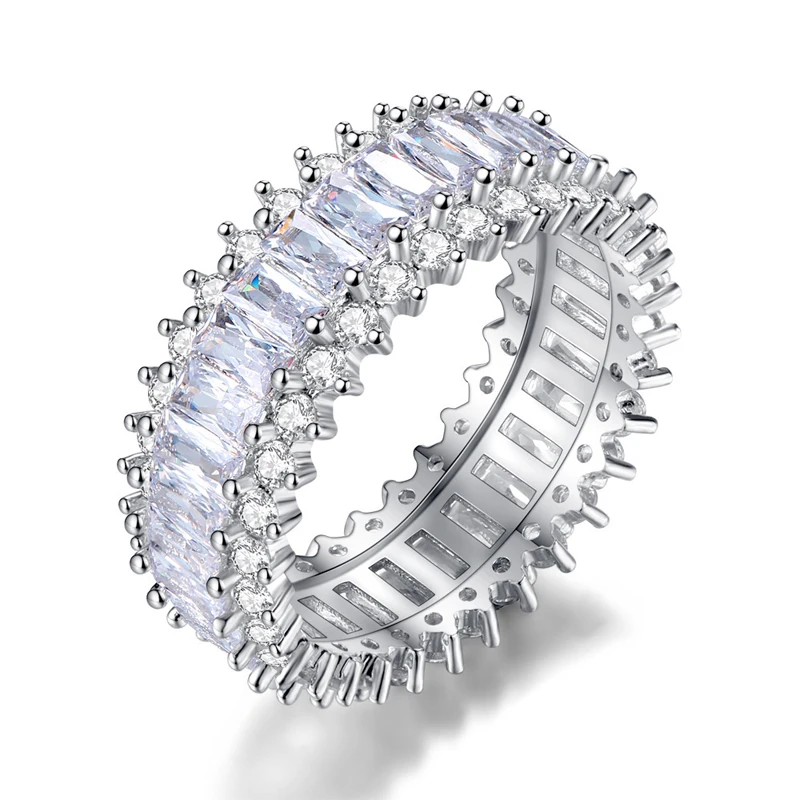 

Princess Cut Cz Full Stone Silver Anniversary Ring R120