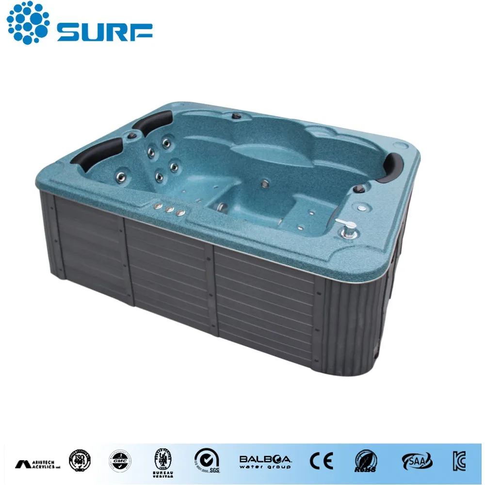 3 People Small Outdoor Acrylic Hydro Air Jets Massage Hot Tub Outdoor