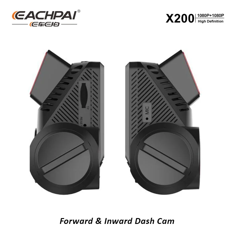 
EACHPAI X200 DashCam dual 1080P front and inside 2 inch Super Capacitor Option GPS and WiFi Car Black Box 