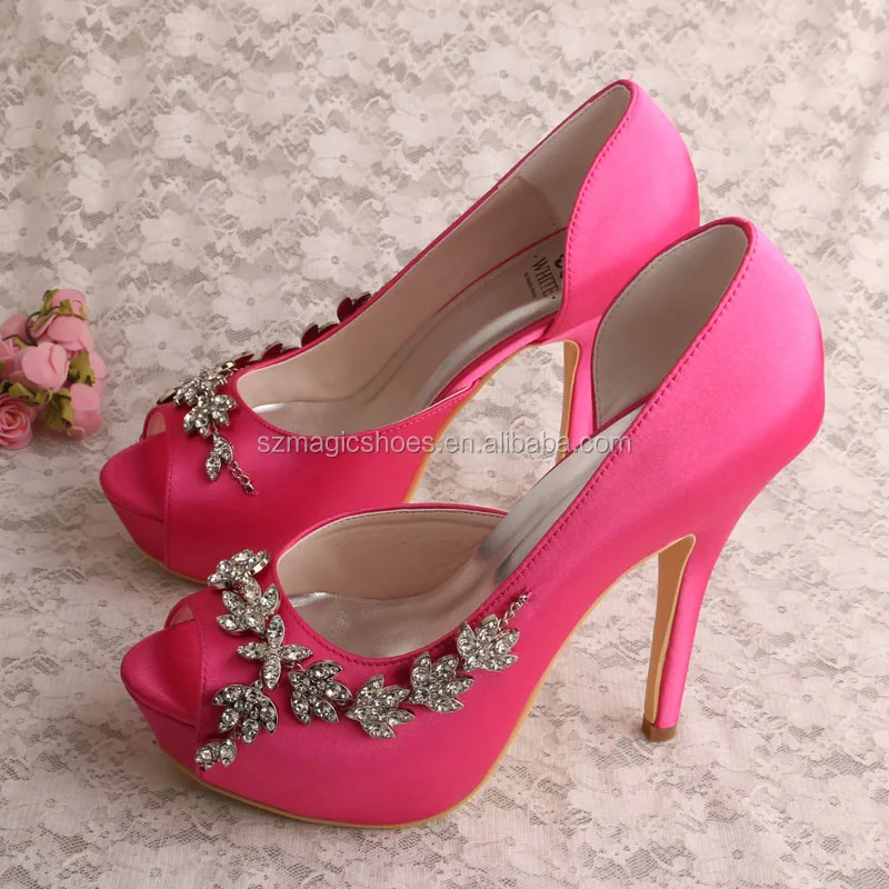 

High Heels Bridal Platform Shoes Fuchsia