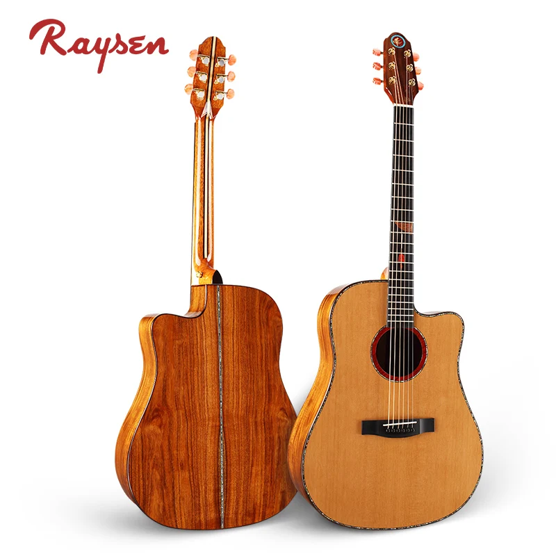 

LK AD011 Raysen all solid acoustic guitar koa handmade guitar, Natural