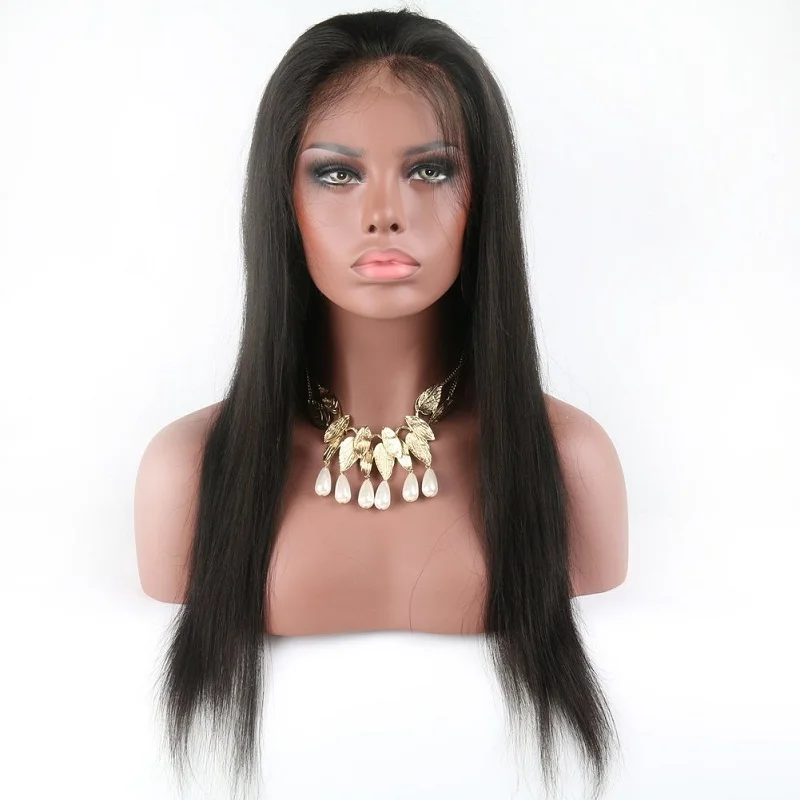 

Glueless Virgin Human Hair Full Lace Wigs Brazilian Silky Straight Hair Lace Wig with Baby Hair for Women 150% Density