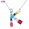 Wuzhou Foxi Jewels Letter K Initial Name Multi Synthetic Gemstones CZ Pendants