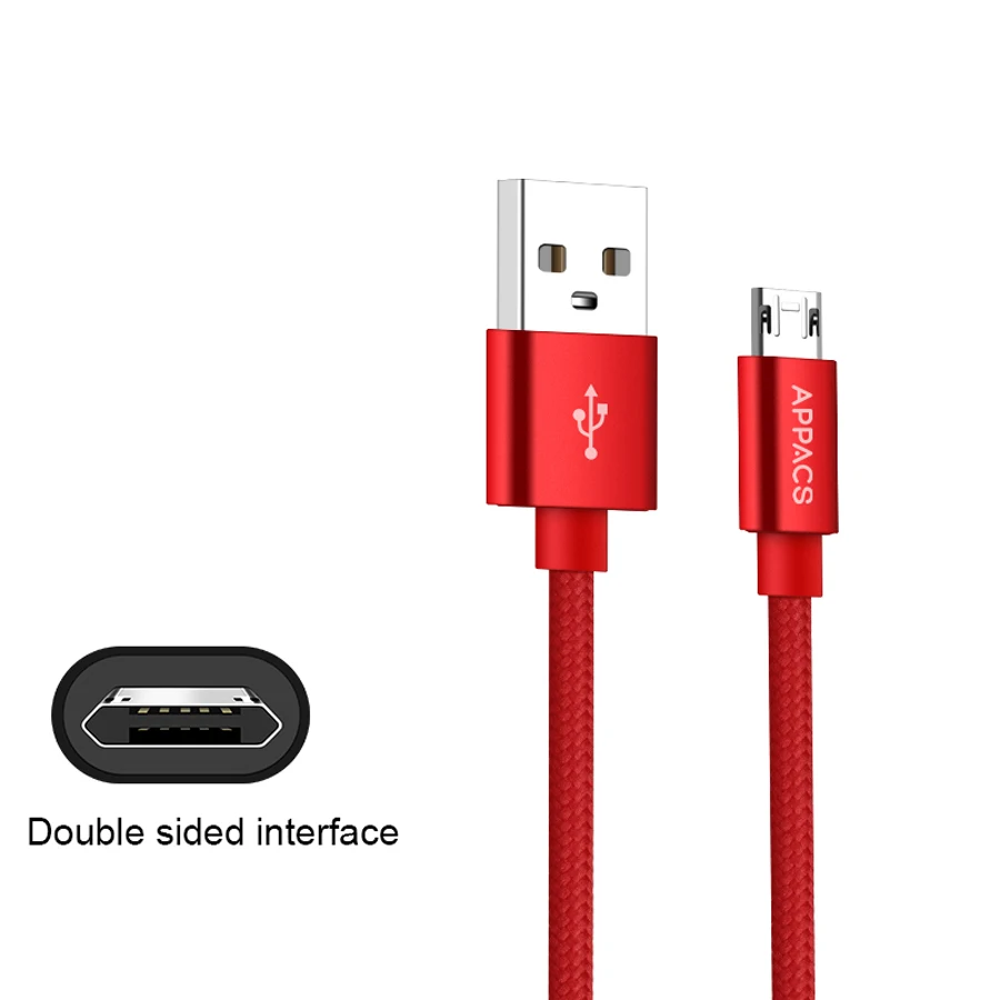 

Data Cable for Android Huawei Samsung Both Side Double Sided Micro Usb Cable Fast Charging 5V 2.1A Sync, Free