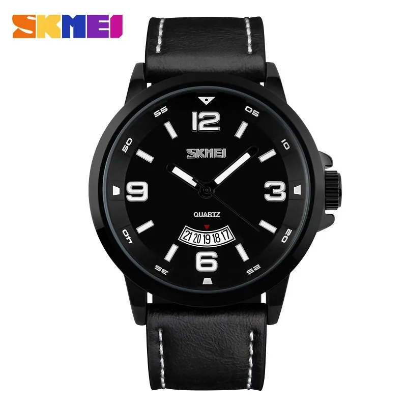 

NEW 2018 Brand SKMEI Watches men Fashion Casual Quartz Watch Man Waterproof Sports Military Leather Strap Wrist watches, N/a