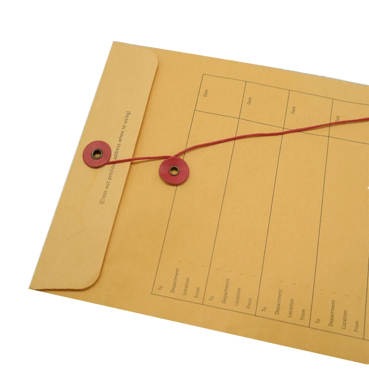 Custom 120gsm A4 Gold Kraft Paper String Botton Tie Document Packaging