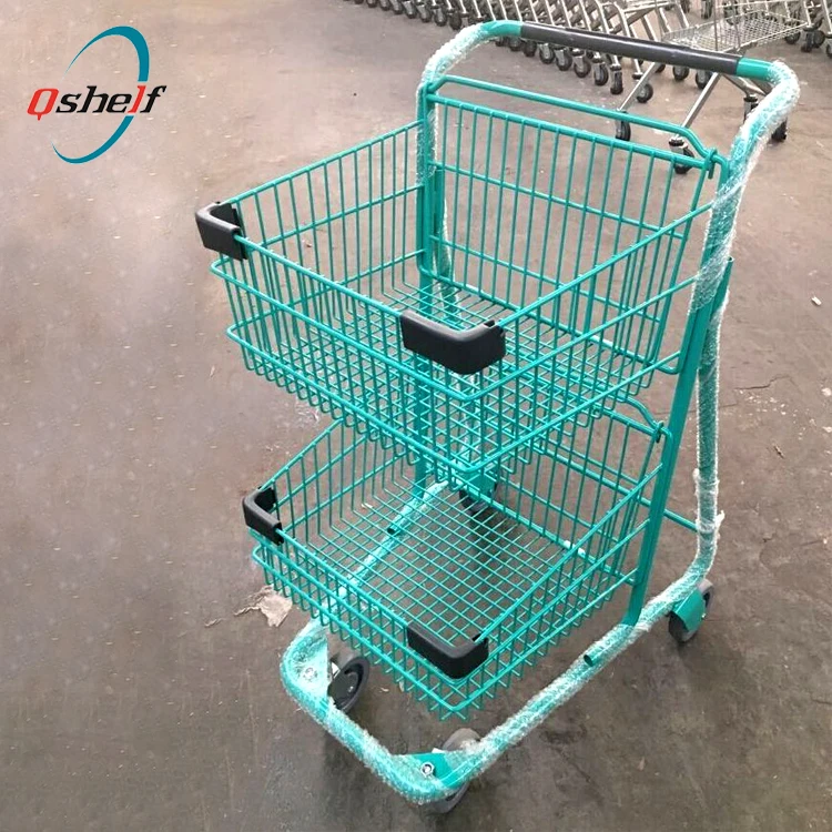 Cheap Metal Grocery Supermarket Shopping Trolley Cart For Market