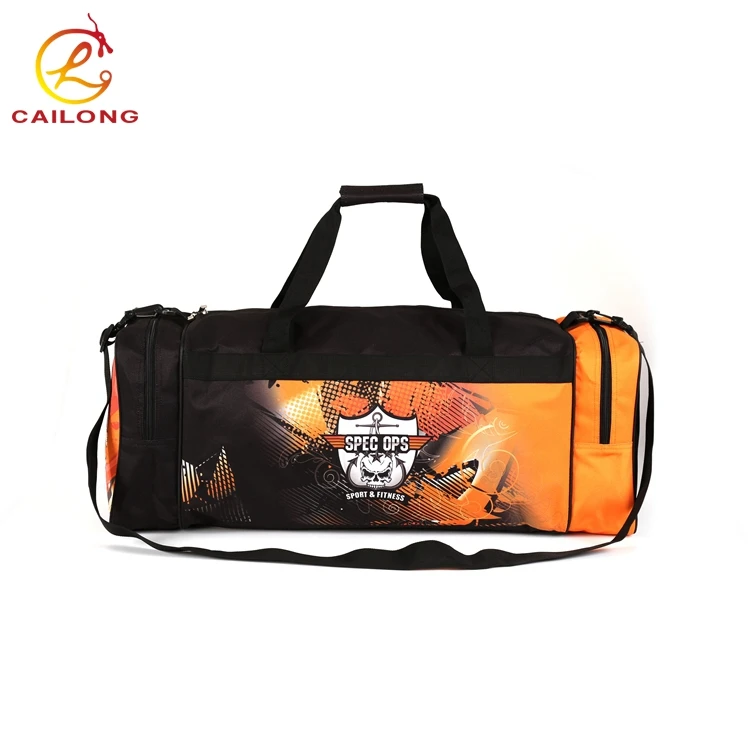 Wholesale OEM skull pattern men sports duffel travel bags