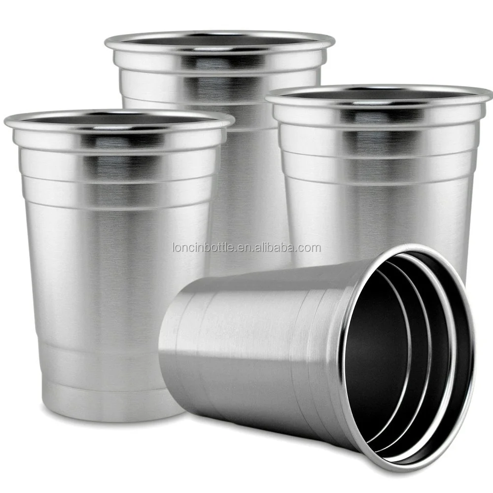 Stainless Steel Party Cups 16oz,16oz Stainless Steel Pint Glass,Sippy