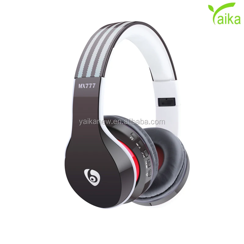 

Simple big size black bluetooth 4.0 wireless wired aux cable headphone high bass headset with mic, White/black/red