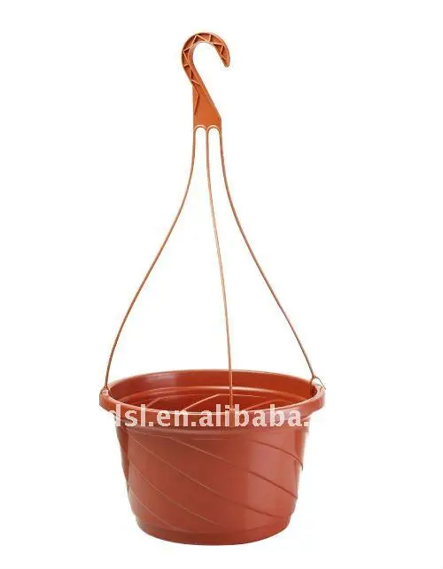 Cheap plastic hanging basket pot with hook