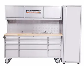 Mobile Tool Cabinet With Pegboard And Upper Storage Buy Tool