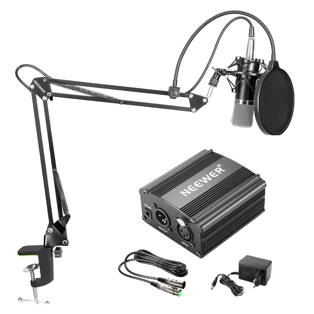 

Neewer NW-700 Condenser Microphone Kit - Black Mic, Black 48V Phantom Power Supply,NW-35 Boom Scissor Arm Stand with Shock Mount, N/a