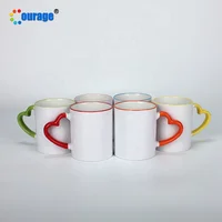 

11oz Colorful border and handle plain ceramic sublimation white mug