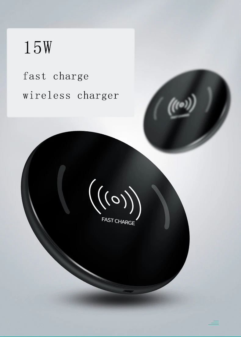 Universal Portable Desktop Cell Phone Charger 15w Qi Wireless Charger