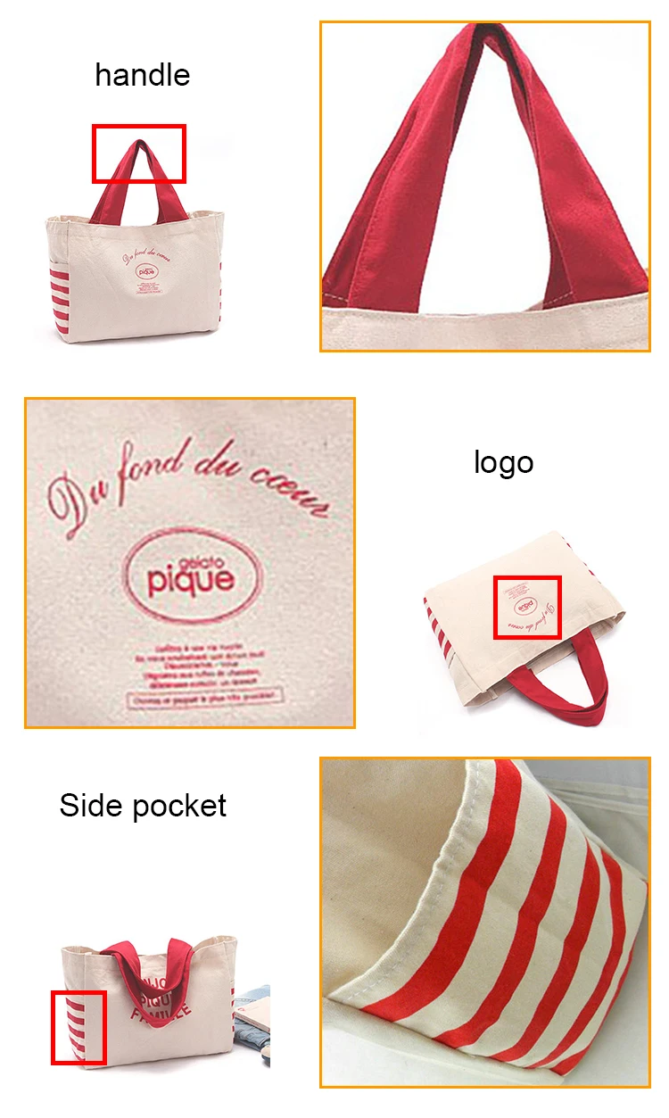 custom printing promotion standard size cotton tote canvas tote bag