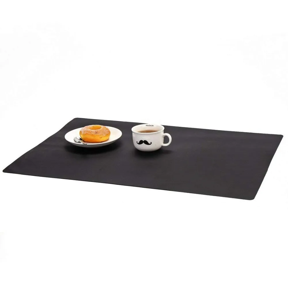 Black Silicone Table Dinner Mat Food Grade Nonstick Heat Resistant Nonskid Pad Countertop
