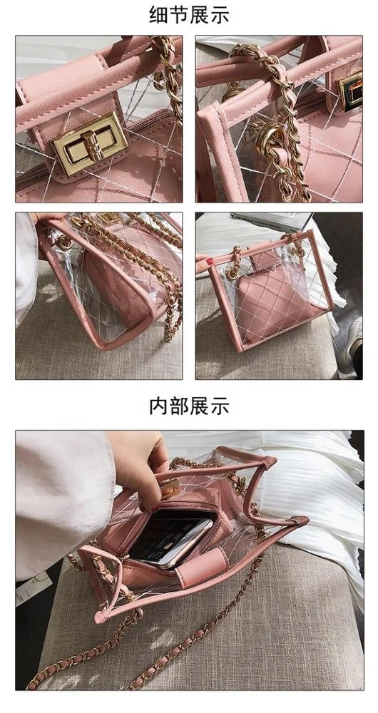 
Hot Sale Clear PVC Material Messenger Bags Handbags for Girl 