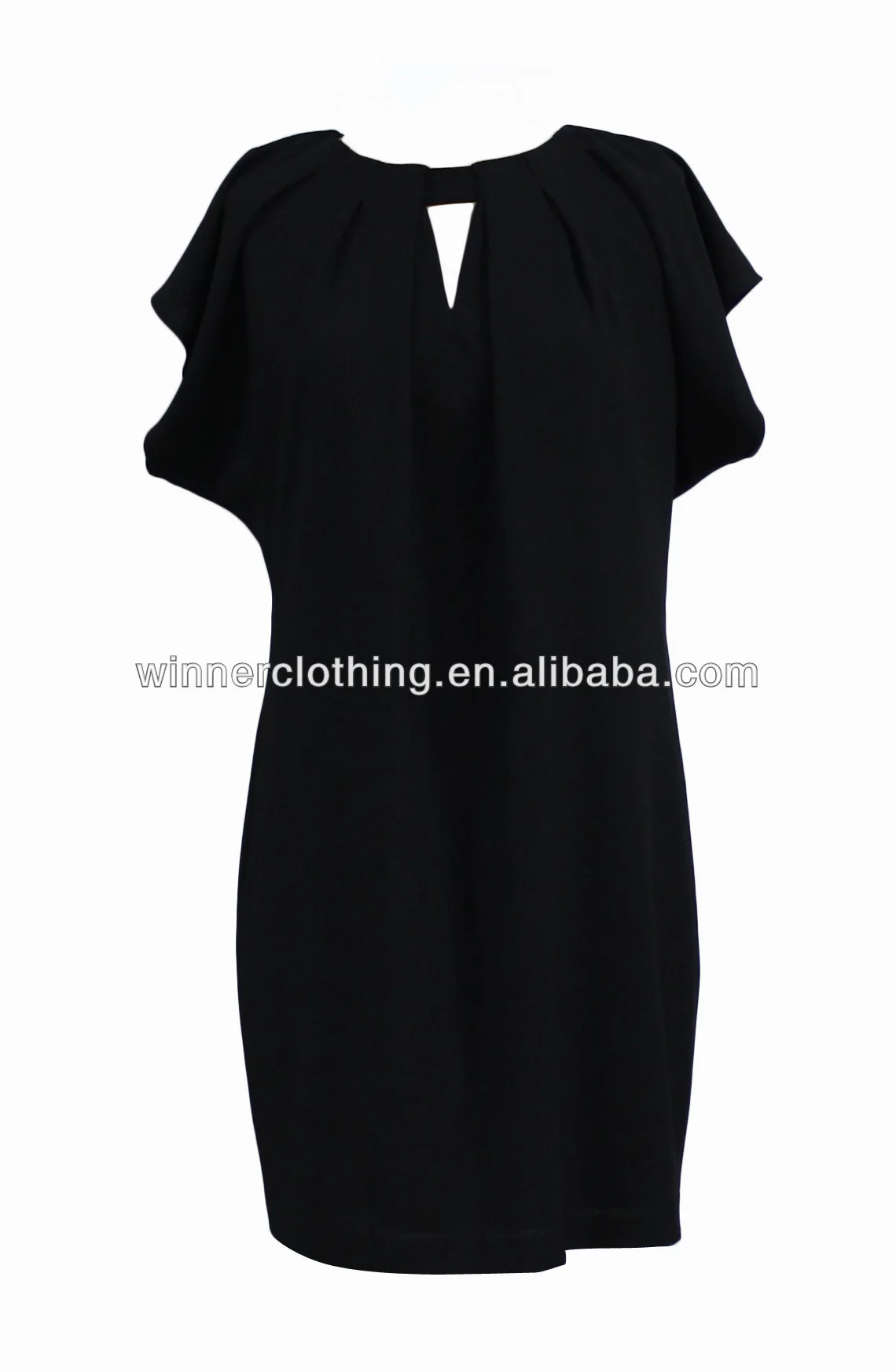 Pure Black Neck Designed Plus Size Church Dress For Women Buy Church