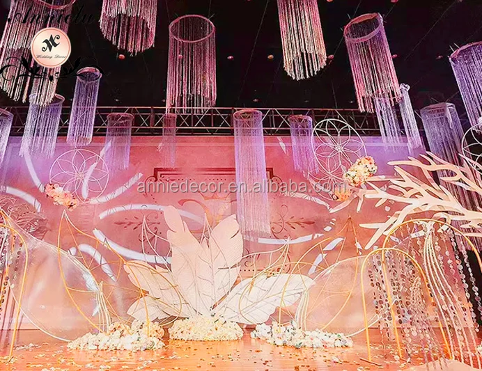 ANNIELU backdrop stage decoration wedding banquet party big feather decoration backdrop