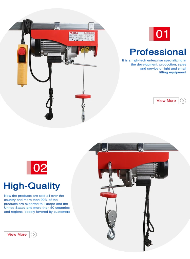 Pa400a 0.2/0.4 Ton Electric Hoist With 18m Extended Wire Rope - Buy