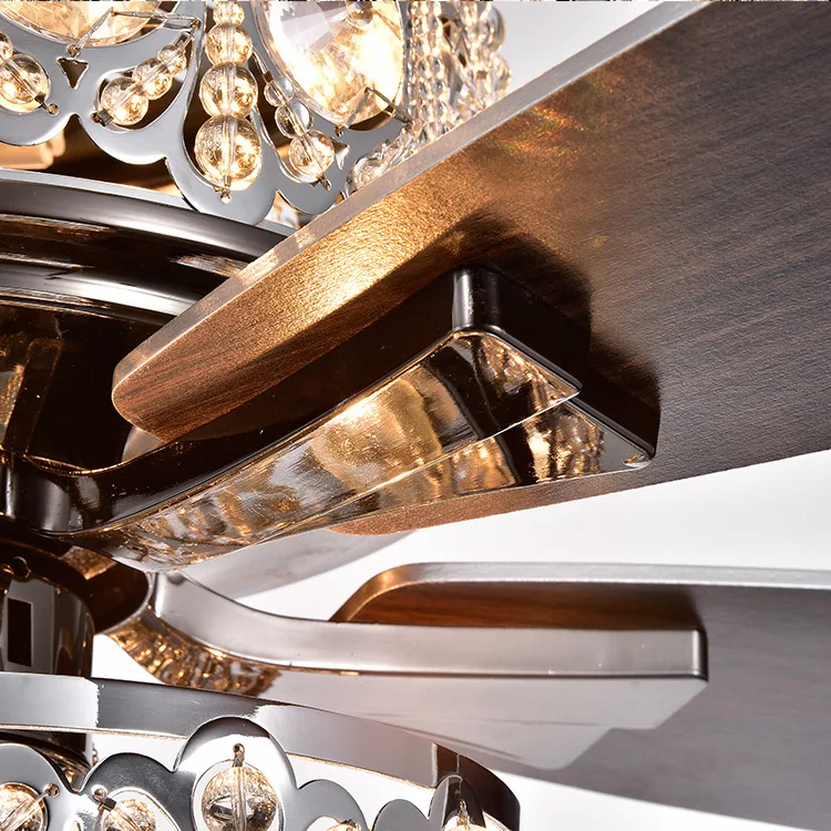 
Concise durable luxury dining crystal ceiling fan lamp 