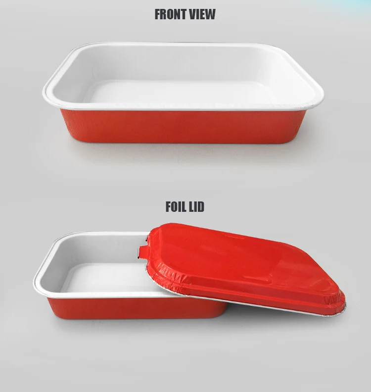 Airline Aluminum Foil Food Container Airline Catering Trays With Lids