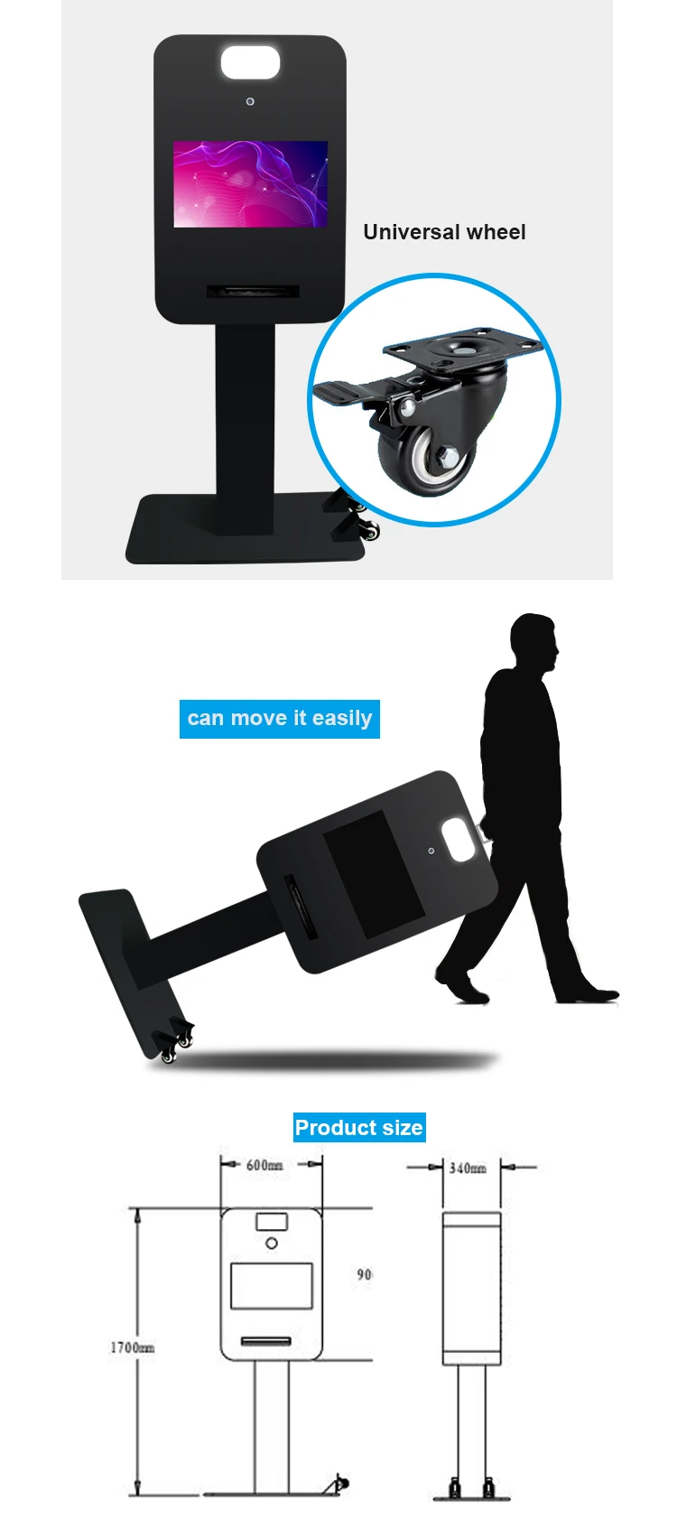 22" Touch Screen Digital Signage Display With Printer Hardware Player