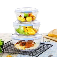 

550Ml Lunch Box Glass Food Containers Round Storage Box